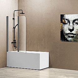 Шторка для ванны Vincea VSB-12114CLGM 114×140 стекло прозрачное/профиль вороненая сталь купить в интернет-магазине Sanbest