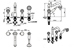 Смеситель для ванны Boheme Brilliante 393 купить в интернет-магазине сантехники Sanbest