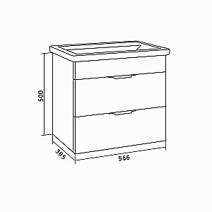 Тумба с раковиной подвесная Grossman ФОРТА 60 темный дуб галифакс для ванной в интернет-магазине Sanbest
