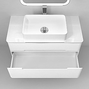 Тумба с раковиной Jorno Bosko 100 белая для ванной в интернет-магазине Sanbest