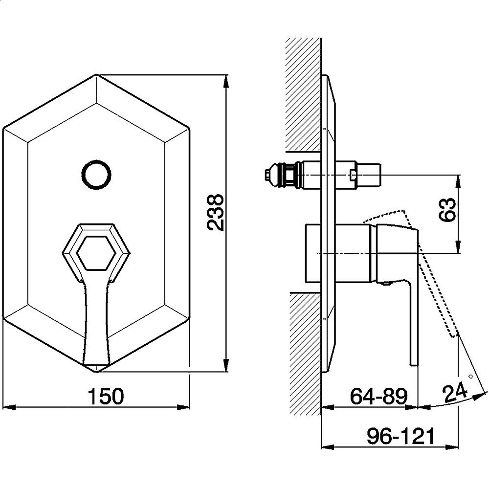 Смеситель для ванны Cisal CHERIE CH0021007C золото/черный матовый купить в интернет-магазине сантехники Sanbest