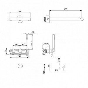 Душевая система Abber Perfekte 316 AF8A50BG брашированное золото купить в интернет-магазине сантехники Sanbest