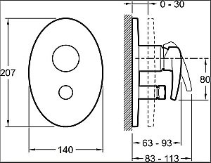 Встраиваемый смеситель для душа Jacob Delafon MODULO E98716-CP купить в интернет-магазине сантехники Sanbest