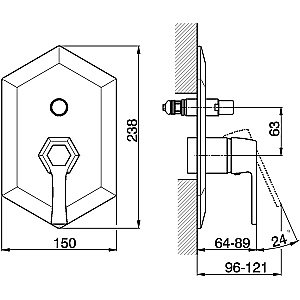 Смеситель для ванны Cisal CHERIE CH0021007C золото/черный матовый купить в интернет-магазине сантехники Sanbest
