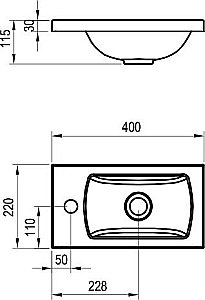 Раковина Ravak Classic II XJX01140004 40 белая купить в интернет-магазине Sanbest