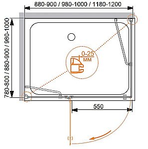 Душевой уголок Cezares Verona 120х90 VERONA-W-AH-1-120/90-P-Cr стекло матовое/профиль хром купить в интернет-магазине Sanbest