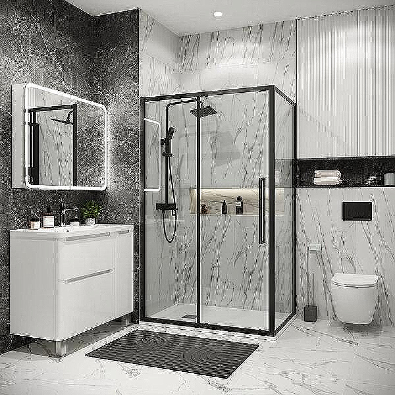 Душевой уголок Grossman Cosmo 120х100 120.K33.02.1210.21.00 стекло прозрачное/профиль черный матовый купить в интернет-магазине Sanbest