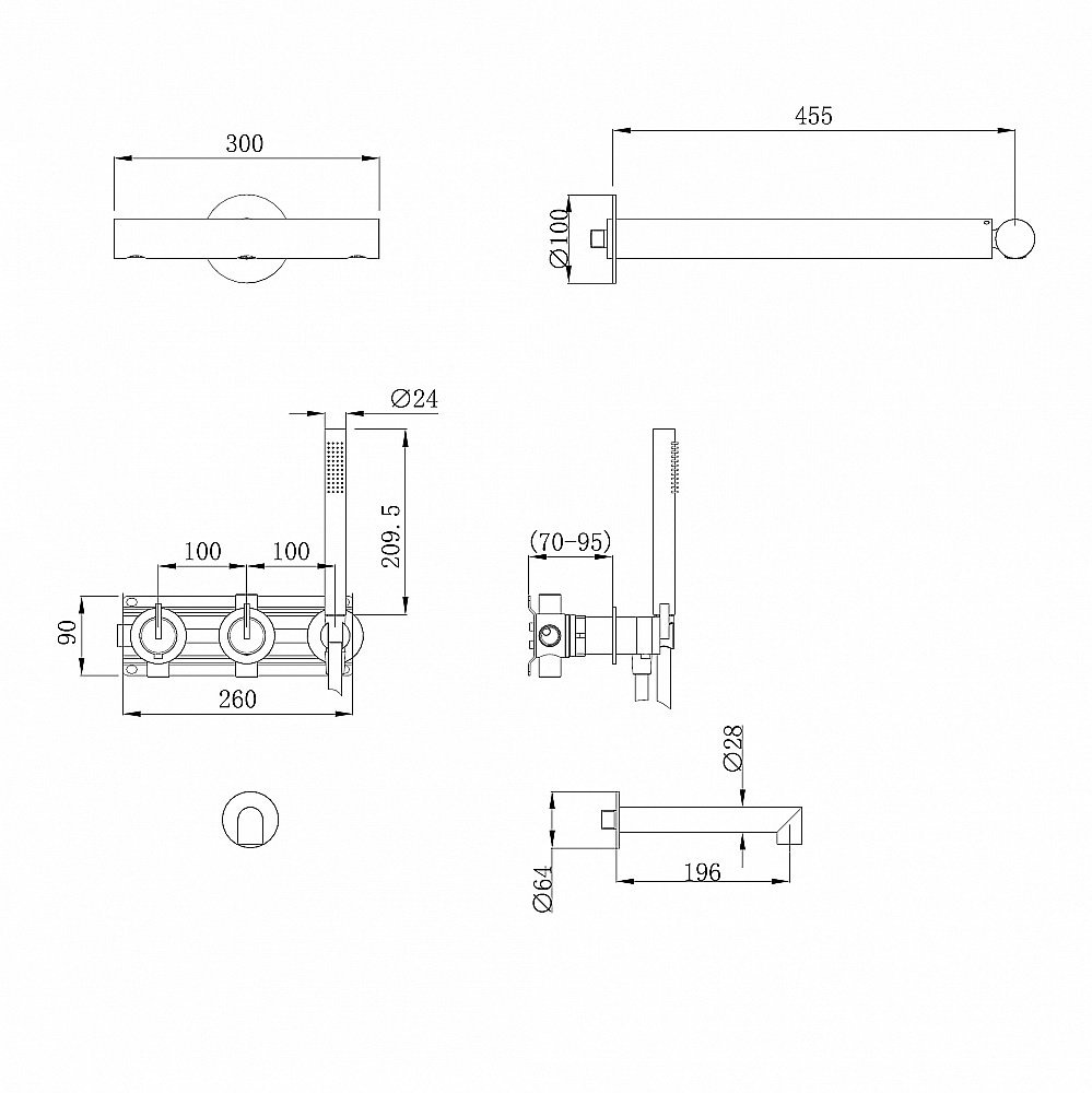 Душевая система Abber Perfekte 316 AF8A50BG брашированное золото купить в интернет-магазине сантехники Sanbest