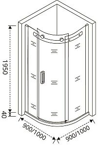 Душевой уголок Good Door GALAXY R-90-C-B 90x90 купить в интернет-магазине Sanbest