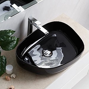 Раковина накладная BelBagno 55 BB1435-NERO черная купить в интернет-магазине Sanbest