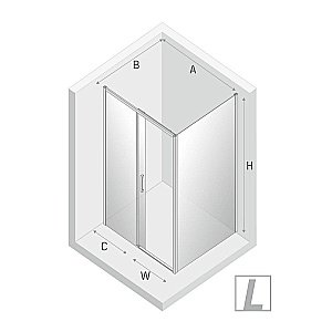 Душевой уголок NEW TRENDY PRIME BLACK 130x90 стекло прозрачное/профиль черный купить в интернет-магазине Sanbest