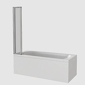 Шторка для ванны Good Door Screen GR4 100 стекло прозрачное/профиль черный матовый купить в интернет-магазине Sanbest