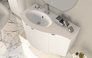 Тумба с раковиной левосторонняя Cezares Rialto 104 Bianco opaco для ванной в интернет-магазине Sanbest