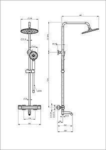 Душевая система с термостатом WONZON & WOGHAND STAY 1 WW-B3051-A1-MW белый матовый купить в интернет-магазине сантехники Sanbest