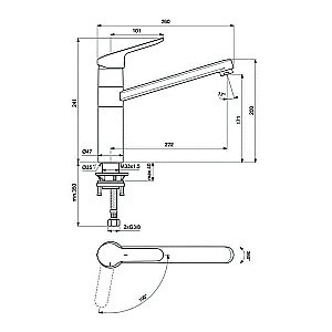 Смеситель для кухни Ideal Standard CeraFlex BC135AA купить в интернет-магазине сантехники Sanbest