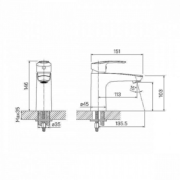 Смеситель для раковины IDDIS Ray RAYSB00i01 купить в интернет-магазине сантехники Sanbest
