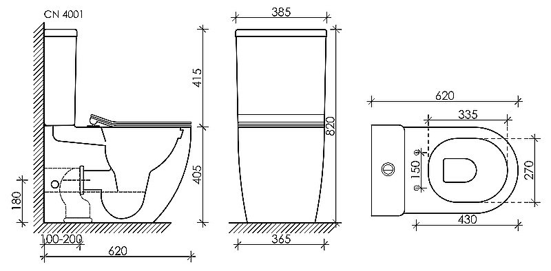 Унитаз напольный Ceramica Nova Metropol CN4001MB безободковый, с крышкой микролифт, с бачком, черный матовый купить в интернет-магазине Sanbest
