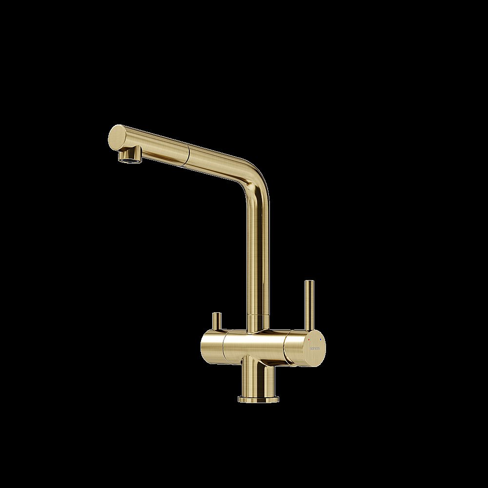 Смеситель для кухни Sancos Spin SC4015BG брашированное золото купить в интернет-магазине сантехники Sanbest