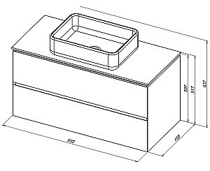 Тумба с раковиной Allen Brau Infinity 100 1.21003.PWM папирус матовый для ванной в интернет-магазине Sanbest