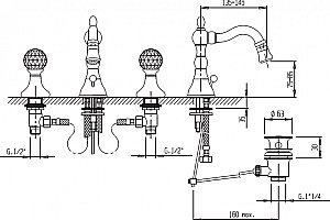 Смеситель для биде Cezares ATLANTIS-BBS2-02-Sw бронза купить в интернет-магазине сантехники Sanbest