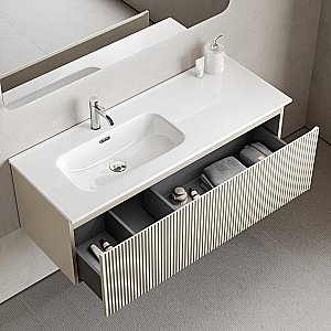 Тумба с раковиной Sancos Snob R 1.0 SNR1.0120LCE/SNR1.0120RCE Beige Soft для ванной в интернет-магазине Sanbest