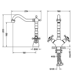 Смеситель для раковины Timo Nelson 0143/03F купить в интернет-магазине сантехники Sanbest