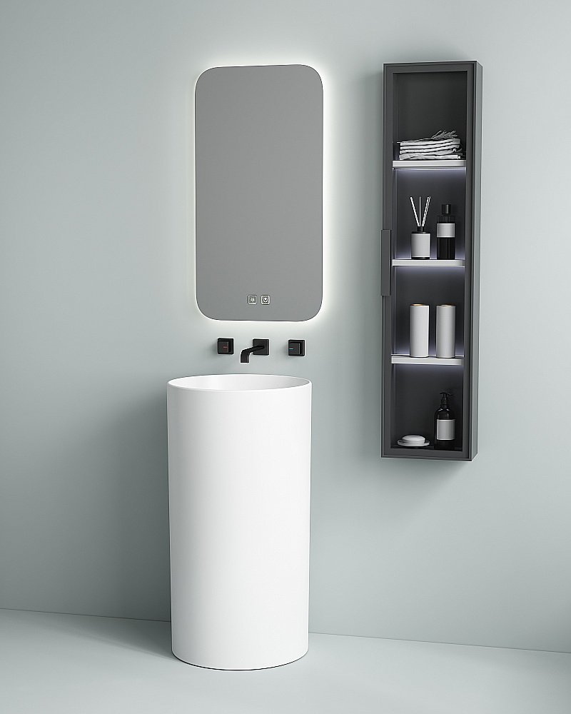 Раковина напольная SantiLine 45 SL-4014 белая купить в интернет-магазине Sanbest