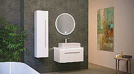 Тумба с раковиной Jorno Shine 75 белая для ванной в интернет-магазине Sanbest