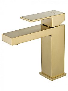 Смеситель для раковины WONZON & WOGHAND CUBE, Брашированное золото (WW-88139016-BG) купить в интернет-магазине сантехники Sanbest