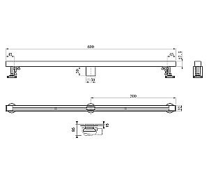 Душевой трап 60 см WONZON & WOGHAND, Брашированное золото (WW-65406T-BG) купить в интернет-магазине Sanbest