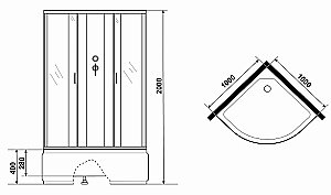 Душевая кабина Niagara Classic 67091414BKG 100x100 с гидромассажем купить в интернет-магазине Sanbest