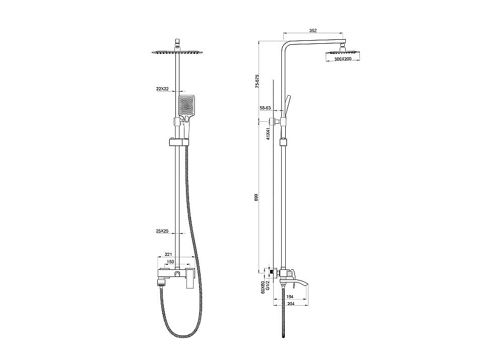 Душевая система WONZON & WOGHAND FIT, Хром (WW-88739009-CR) купить в интернет-магазине сантехники Sanbest