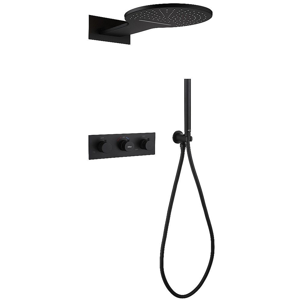 Душевая система ABBER Wasser Kreis AF8151B черный матовый купить в интернет-магазине сантехники Sanbest