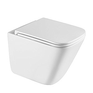 Унитаз подвесной ABBER Rechteck AC1219TC-AC0105-AC0120MB белый/кнопка черный матовый, с крышкой микролифт, с инсталляцией, безободковый, слив-торнадо купить в интернет-магазине Sanbest