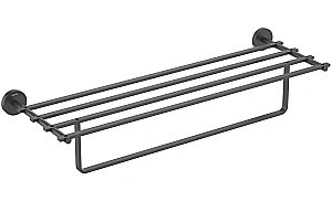 Полка с полотенцедержателем Aquatek Бетта AQ4615MB черная матовая купить в интернет-магазине сантехники Sanbest