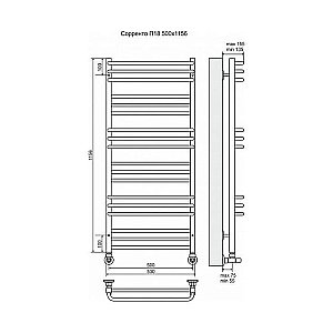 Полотенцесушитель водяной Terminus Сорренто П18 500x1156 купить в интернет-магазине сантехники Sanbest