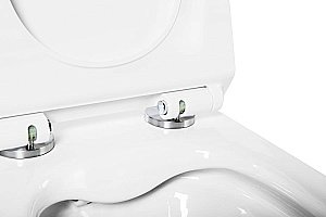 Унитаз подвесной Art&Max OVALE AM011CHR/SC белый, с сиденьем микролифт, безободковый купить в интернет-магазине Sanbest