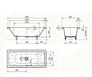 Ванна стальная Kaldewei Conoduo 733 180х80 235100010001 белый купить в интернет-магазине Sanbest