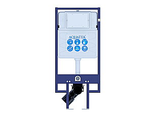Унитаз подвесной Aquatek МИЯ AQ2004-MB+INS-0000020+KDI-0000025+KKI-0000002 черный матовый, безободковый, с крышкой микролифт, с инсталляцией, с черной матовой кнопкой купить в интернет-магазине Sanbest