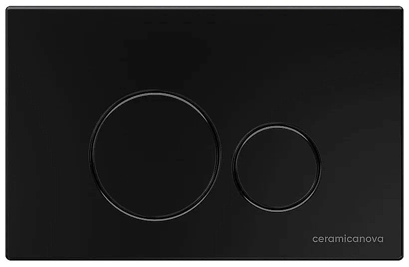 Унитаз подвесной Ceramica Nova Forma CN3009_1001B_1000 безободковый, с крышкой микролифт, с инсталляцией и черной матовой кнопкой купить в интернет-магазине Sanbest