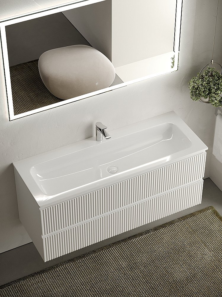Тумба с раковиной Sancos SNOB R SNR120W Bianco для ванной в интернет-магазине Sanbest