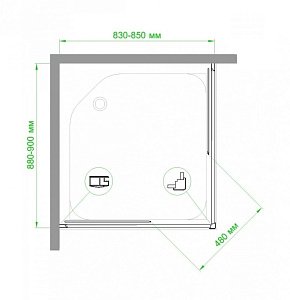 Душевой уголок Royal Bath RB9085HPD-T 85х90 прозрачный купить в интернет-магазине Sanbest