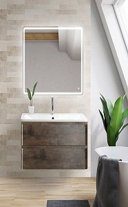 Тумба с раковиной BelBagno ALBANO 2C 70 Rovere Nature Grigio для ванной в интернет-магазине Sanbest