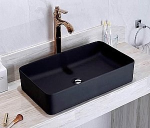 Раковина накладная CeramaLux NC 47 9103MB черная матовая купить в интернет-магазине Sanbest