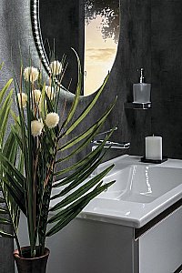 Тумба с раковиной Armadi Art Capolda 85 белая с ручкой орех для ванной в интернет-магазине Sanbest