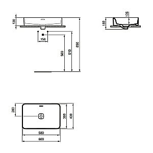 Раковина накладная Ideal Standard Strada II 60 T299901 белая купить в интернет-магазине Sanbest