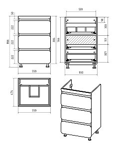 Тумба с раковиной Misty Чегет - 55 П-Чег-01055-01Н3Я (Раковина Гавана 120) белая для ванной в интернет-магазине Sanbest