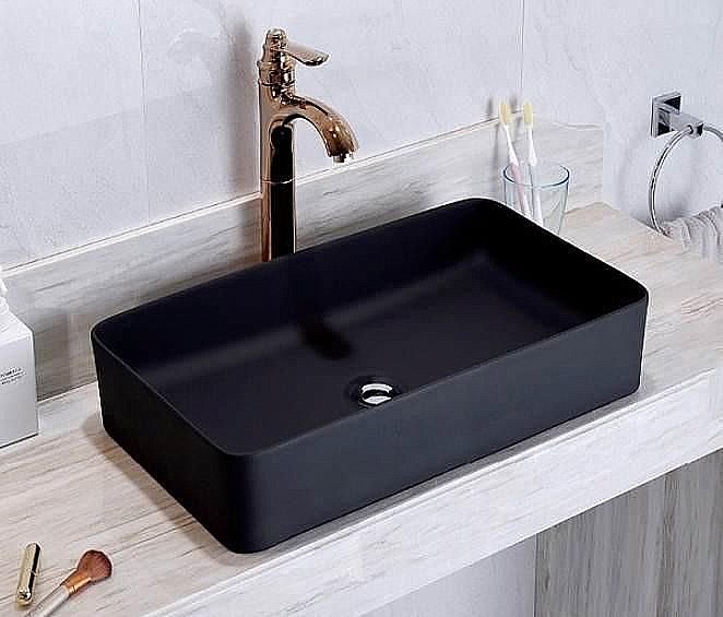 Раковина накладная CeramaLux NC 47 9103MB черная матовая купить в интернет-магазине Sanbest