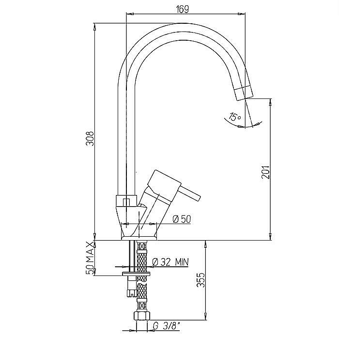Смеситель для кухни PAINI Cox 78CR570PKM хром купить в интернет-магазине сантехники Sanbest