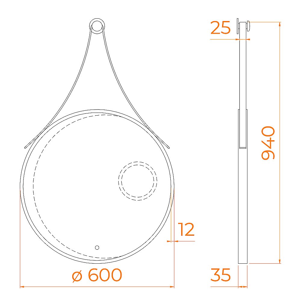 Зеркало RGW MR-01 60 72440301-04 черное в ванную от интернет-магазине сантехники Sanbest